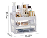 Kuber Industries 2 Layer Cabinet Drawer Box|Desktop Storage Box|Multi Drawer Storage Organizer| White